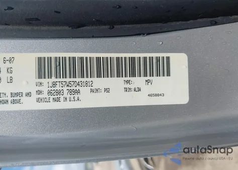 2007 Jeep Compass Limited from USA, damaged, VIN 1J8FT57W57D431812